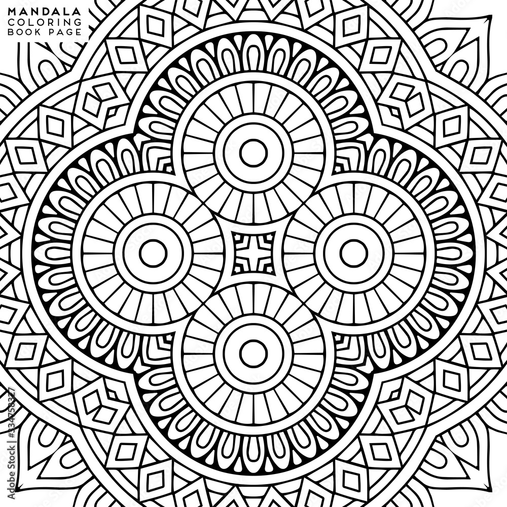 Flower Mandala. Coloringbook page template