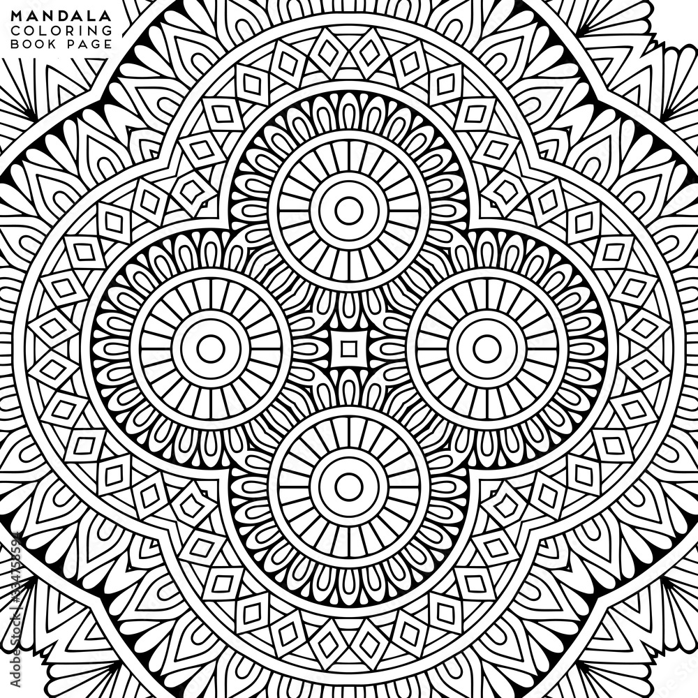 Flower Mandala. Coloringbook page template Flower Mandala. Coloringbook page template