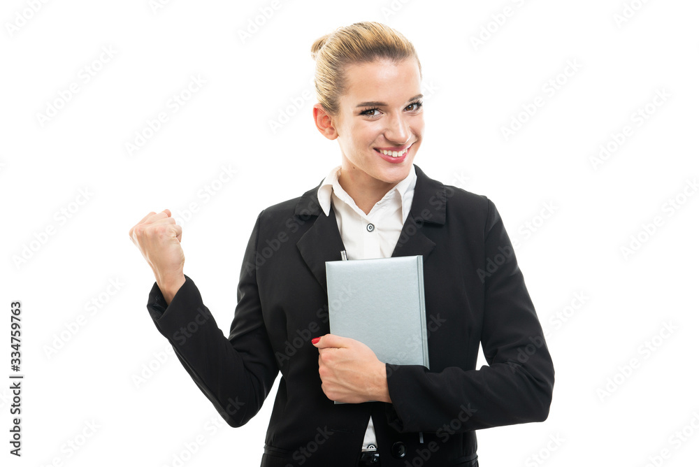 Portrait of beautiful young female assistant manager winning Portrait of beautiful young female assistant manager winning