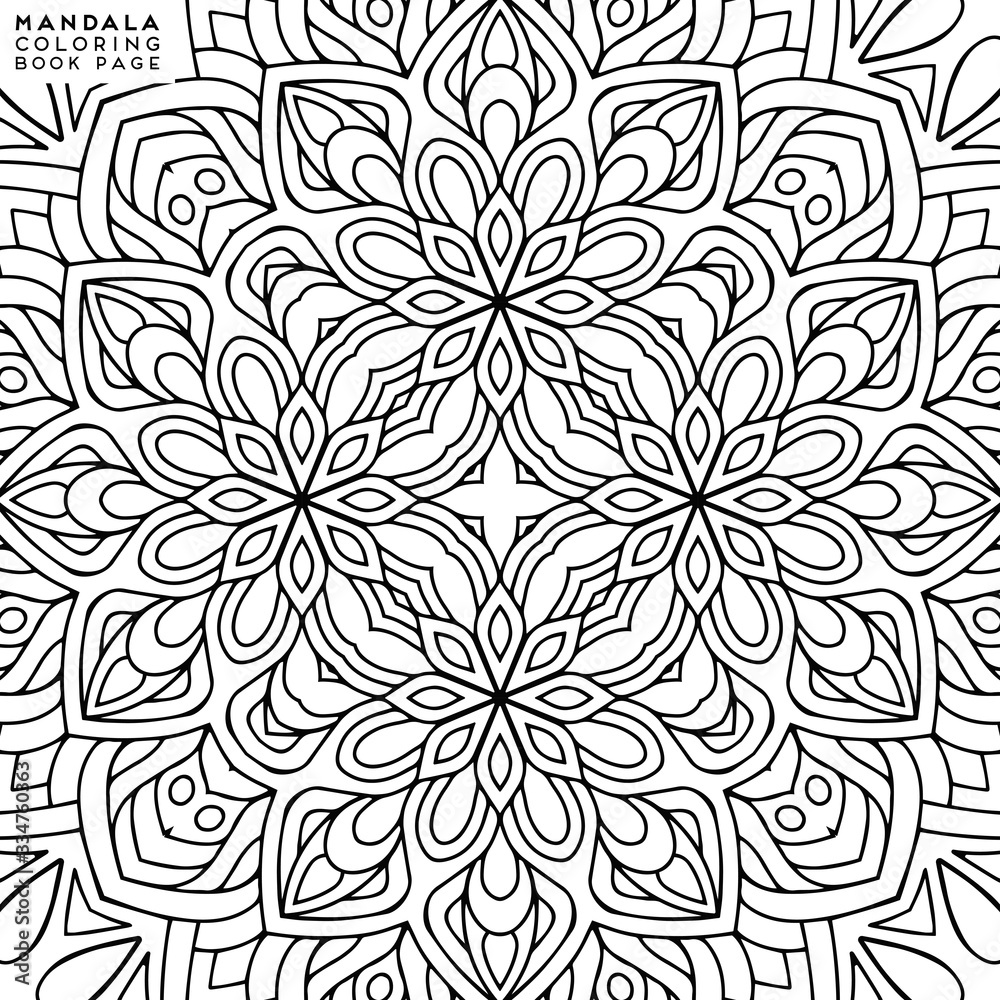 Fototapeta premium Flower Mandala. Coloringbook page template