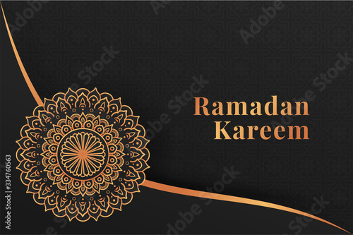 Luxury Ramadan Kareem. greeting background with Mandala.