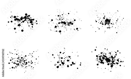 Set of black watercolor splashes