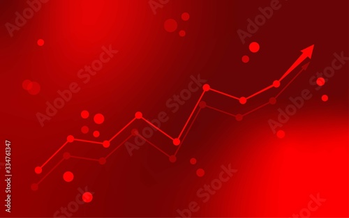 Digital data analytics concept, graph visualization, financial, value line up trend,futuristic vector  Business , technology background . infographic,crisis concept red graph