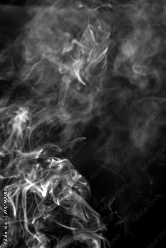 Abstract white smoke animated on a black background