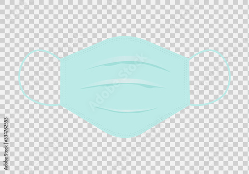 Medical mask vector icon. Hospital breathing medical respirator face mask. Protection against viruses and disease.