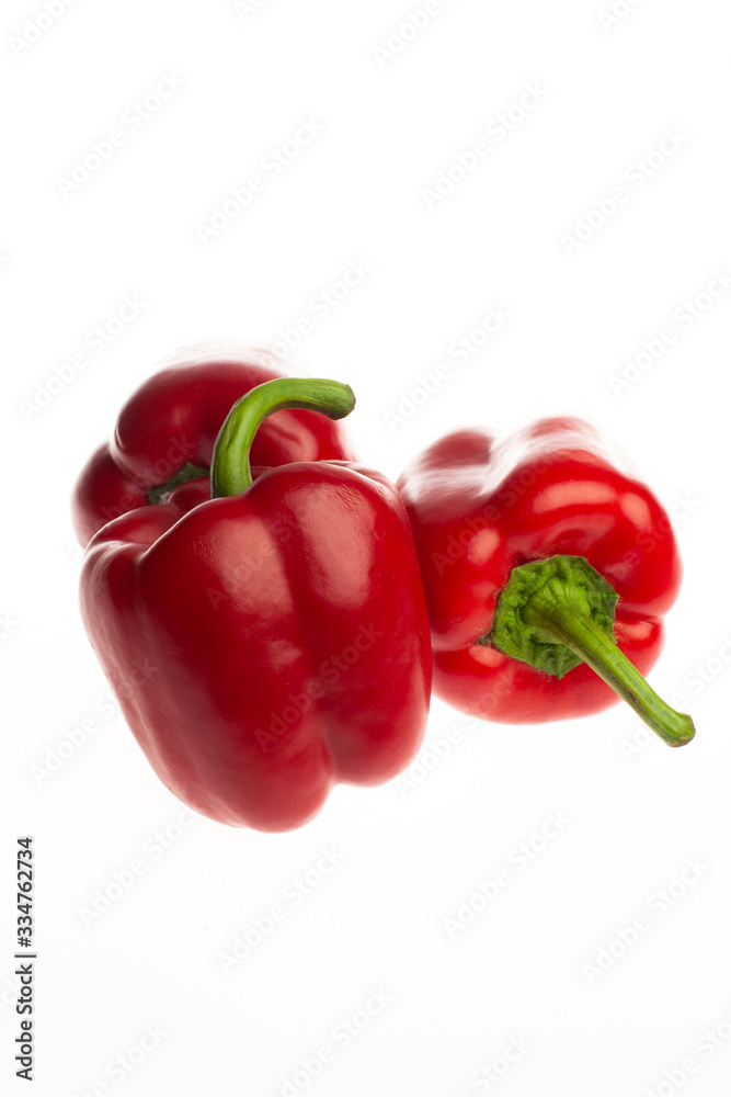 Red paprika isolated on white background. Composition 
