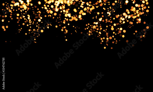 Antique tinted golden stars on black background