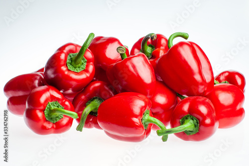 Red paprika isolated on white background. Composition 