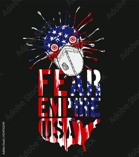 American Flag Coronavirus graphic design vector art