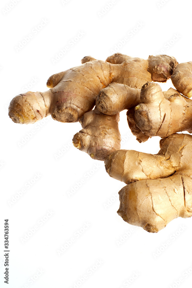 Studio shot of ginger isolated on white background. Healthcare and alternative medicine Studio shot of ginger isolated on white background. Healthcare and alternative medicine