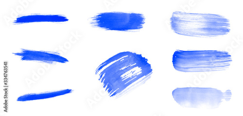Abstract blue vector brushes for painting