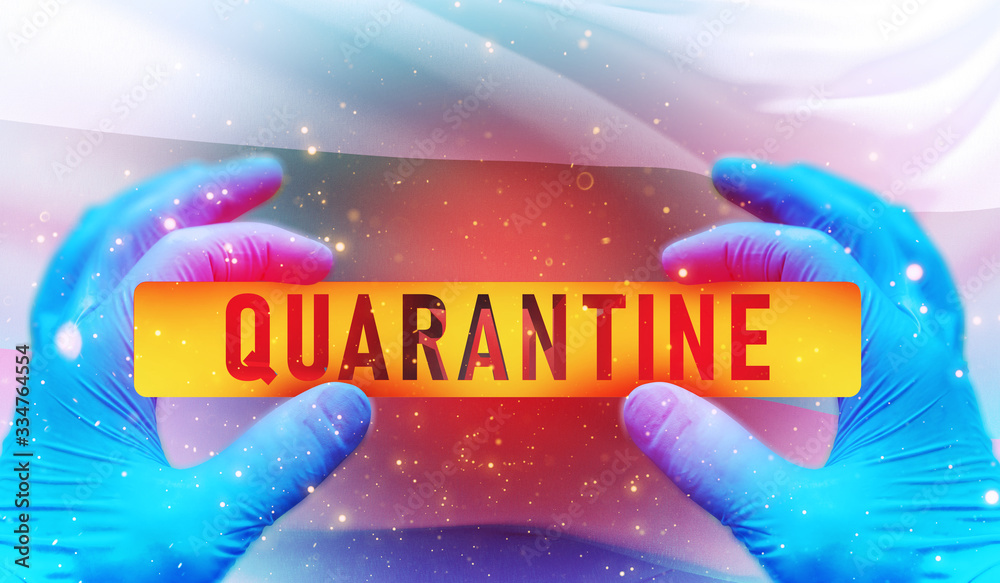 Quarantine area concept,, medical concept with flag of Bulgaria. Pandemic 3D illustration.