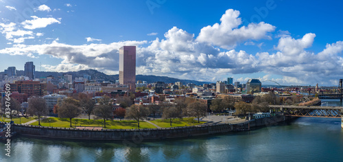 Downtown Portland Oregon on a Sunny Spring Day