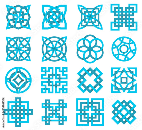 Set of geometrical decorative design elements.