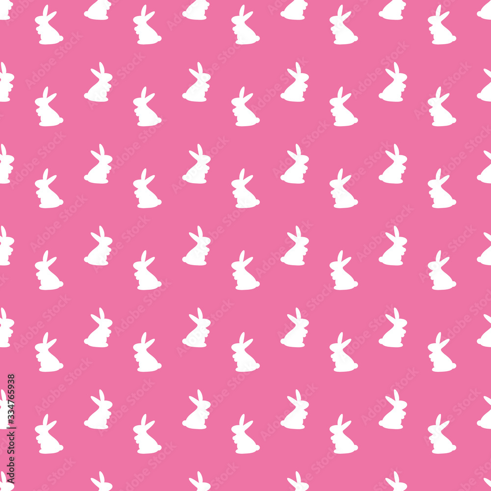 Happy easter 2020 rabbit pattern. Fashion, textile. Rabbit Print. Spring Holiday background. Cool Easter rabbit ears silhouette. Animal pattern party