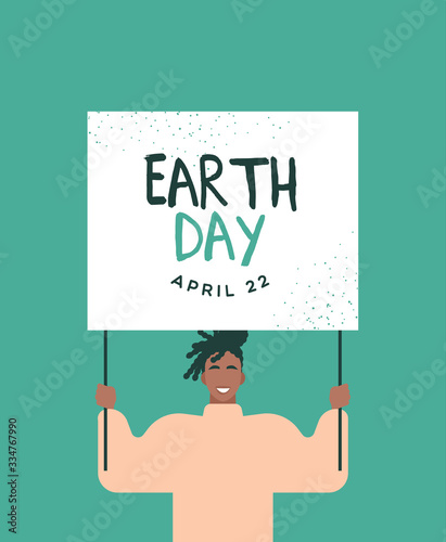 Earth day card concept of protest or parade