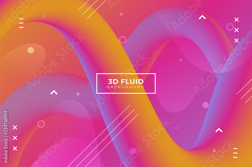 3D Fluid background. Dynamic shapes composition