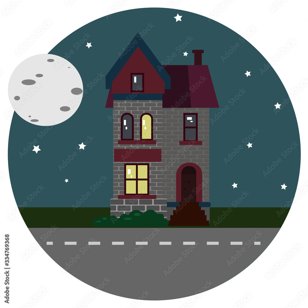 House cartoon vector illustration, country house.Architecture Vector.