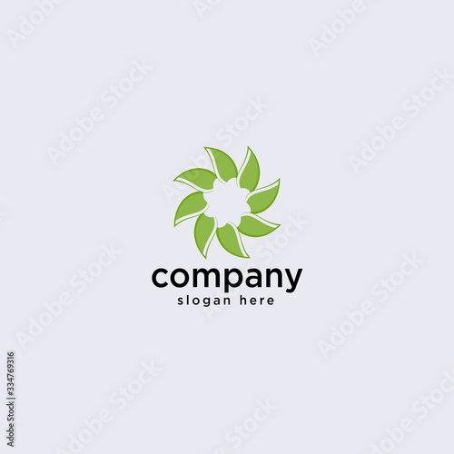 logo vektor template desain logo hijau abstrak, kelas yoga,organik yang dibuat dengan vektor stok daun.
