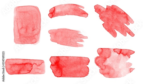 Set of red vector smears brushes