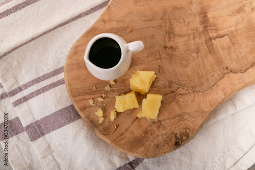 Parmesan cheese on the board