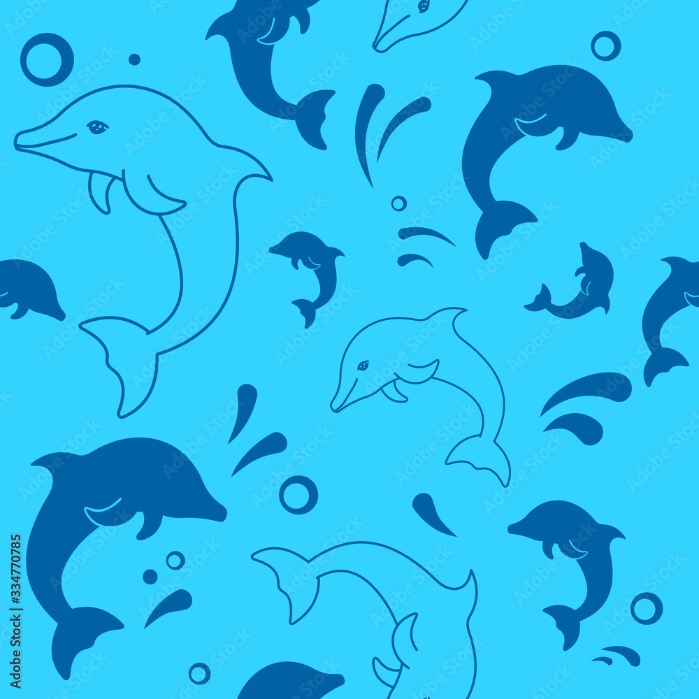 blue pattern with dolphins blue pattern with dolphins