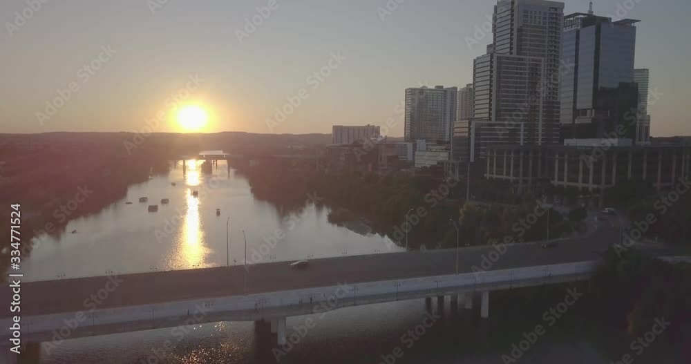 Austin Texas downtown skyline in the evening