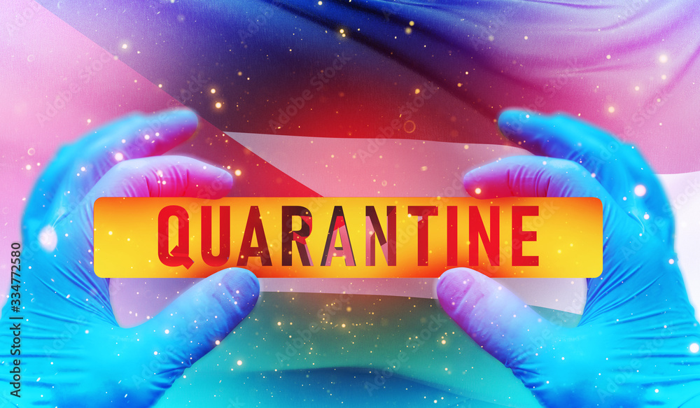Quarantine area concept,, medical concept with flag of Jordan. Pandemic 3D illustration.