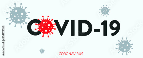 Covid-19 Coronavirus concept typography design logo. World Health organization WHO introduced new name for Coronavirus disease named COVID-19 very dangerous virus vector illustration.