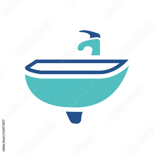 sink icon design, flat style icon collection