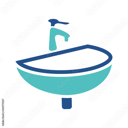 sink icon design, flat style icon collection