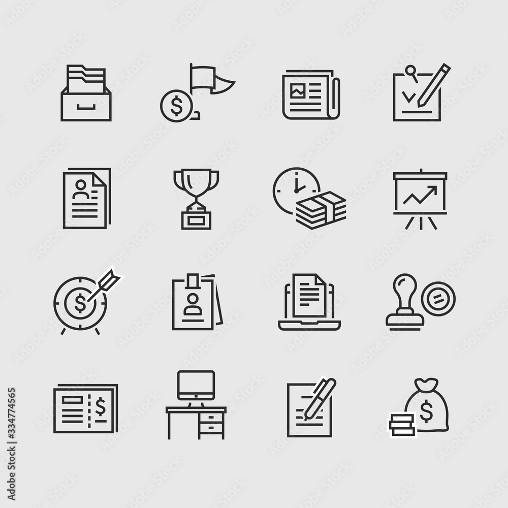 Business Office vector Icon Set Business Office vector Icon Set