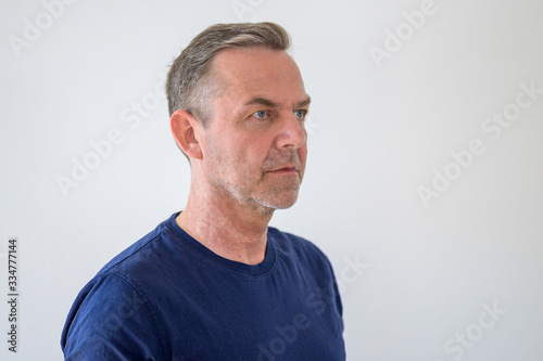 Serious stern middle-aged man