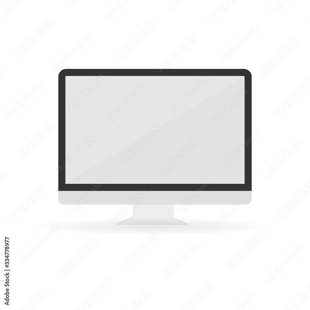 Modern flat screen computer monitor. Vector illustration Modern flat screen computer monitor. Vector illustration