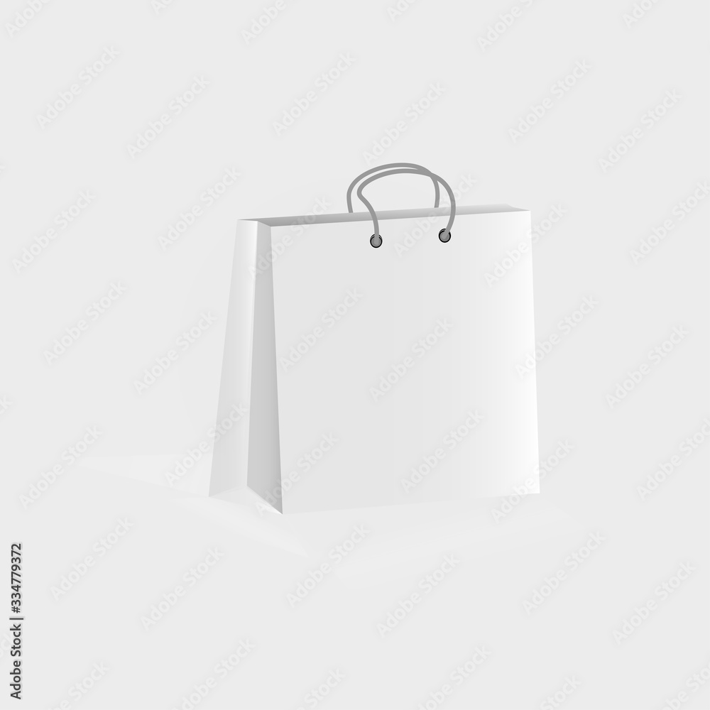Shopping paper bag isolated on white for advertising and branding
