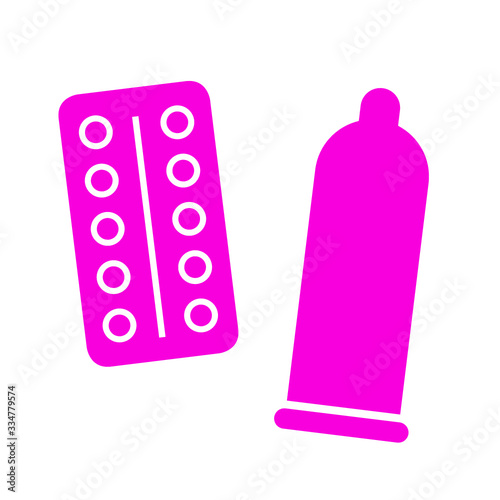 Contraceptives, pill and condom