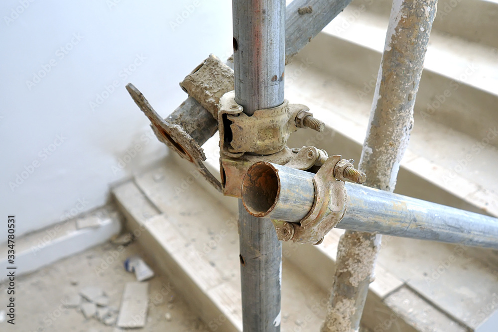 scaffolding assembly at construction site scaffolding assembly at construction site