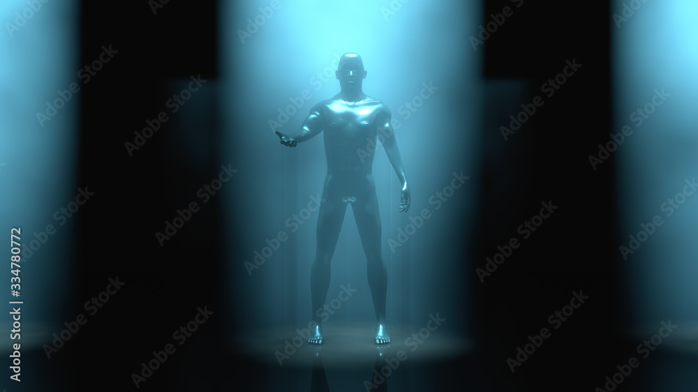 3D render. Cloning humanoid figures 3D render. Cloning humanoid figures