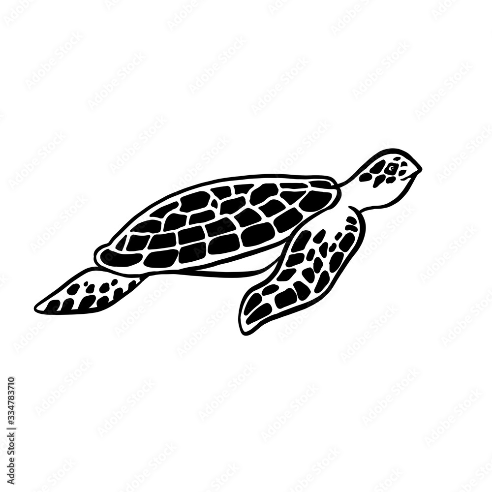 Obraz premium abstract turtle illustration. tattoo