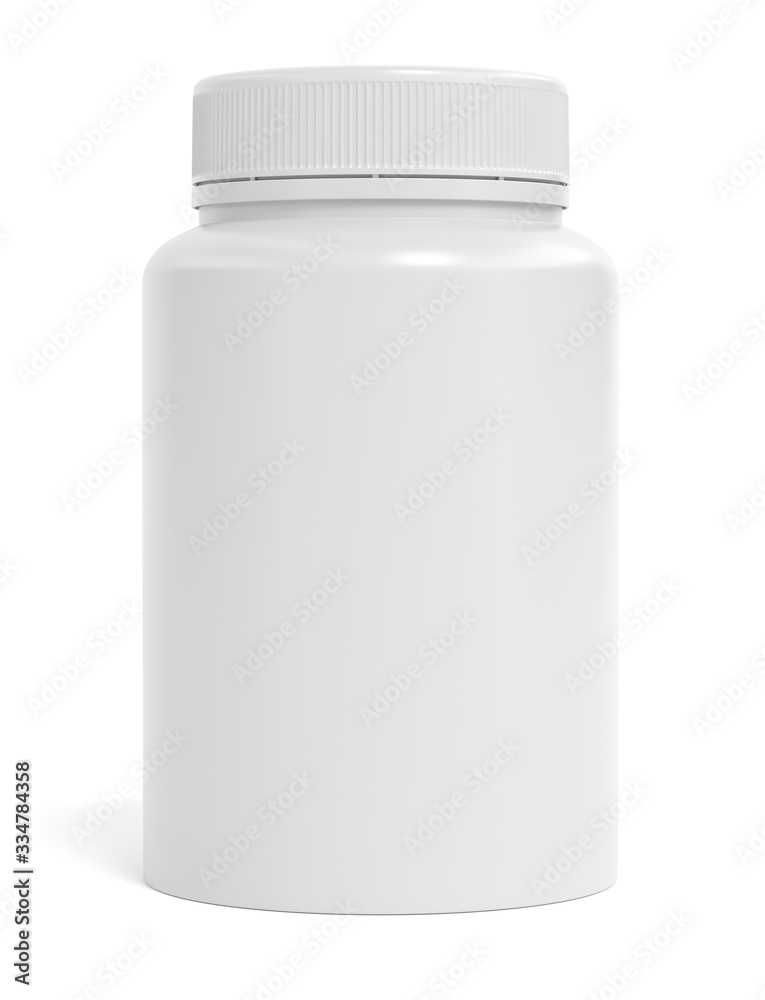 Pills bottle isolated on white background 3d rendering
