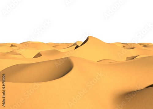 Sand dunes in the desert 3d rendering