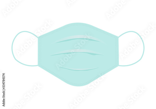Medical mask vector icon. Hospital breathing medical respirator face mask. Protection against viruses and disease.