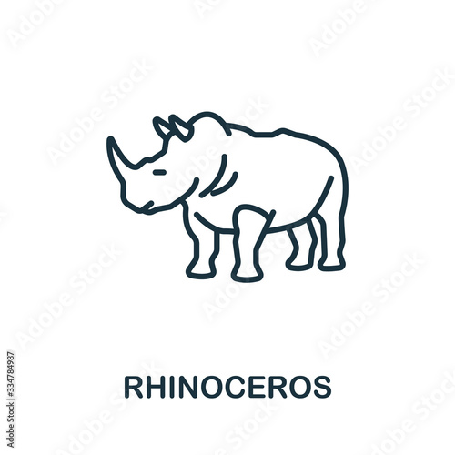 Rhinoceros icon from wild animals collection. Simple line Rhinoceros icon for templates, web design and infographics