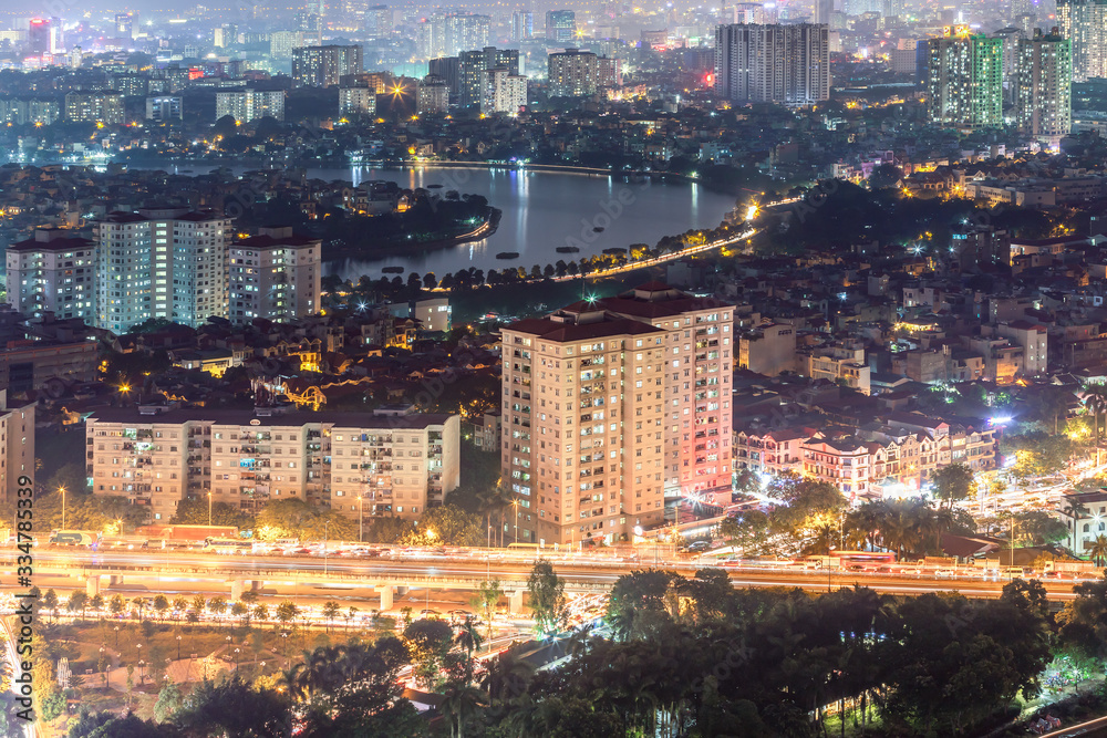 Obraz premium hanoi city at night