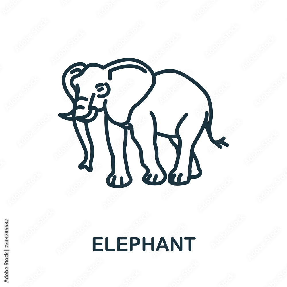 Elephant icon from wild animals collection. Simple line Elephant icon for templates, web design and infographics