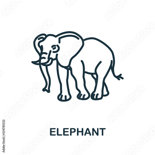 Elephant icon from wild animals collection. Simple line Elephant icon for templates  web design and infographics