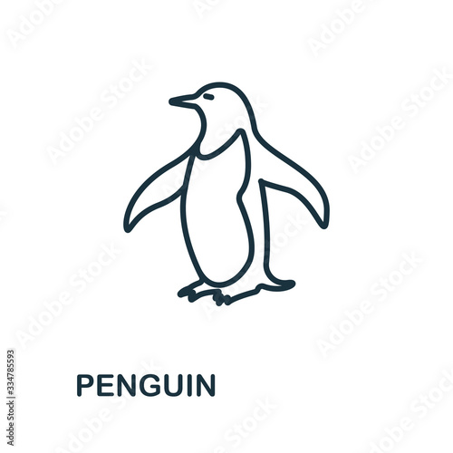 Penguin icon from wild animals collection. Simple line Penguin icon for templates, web design and infographics