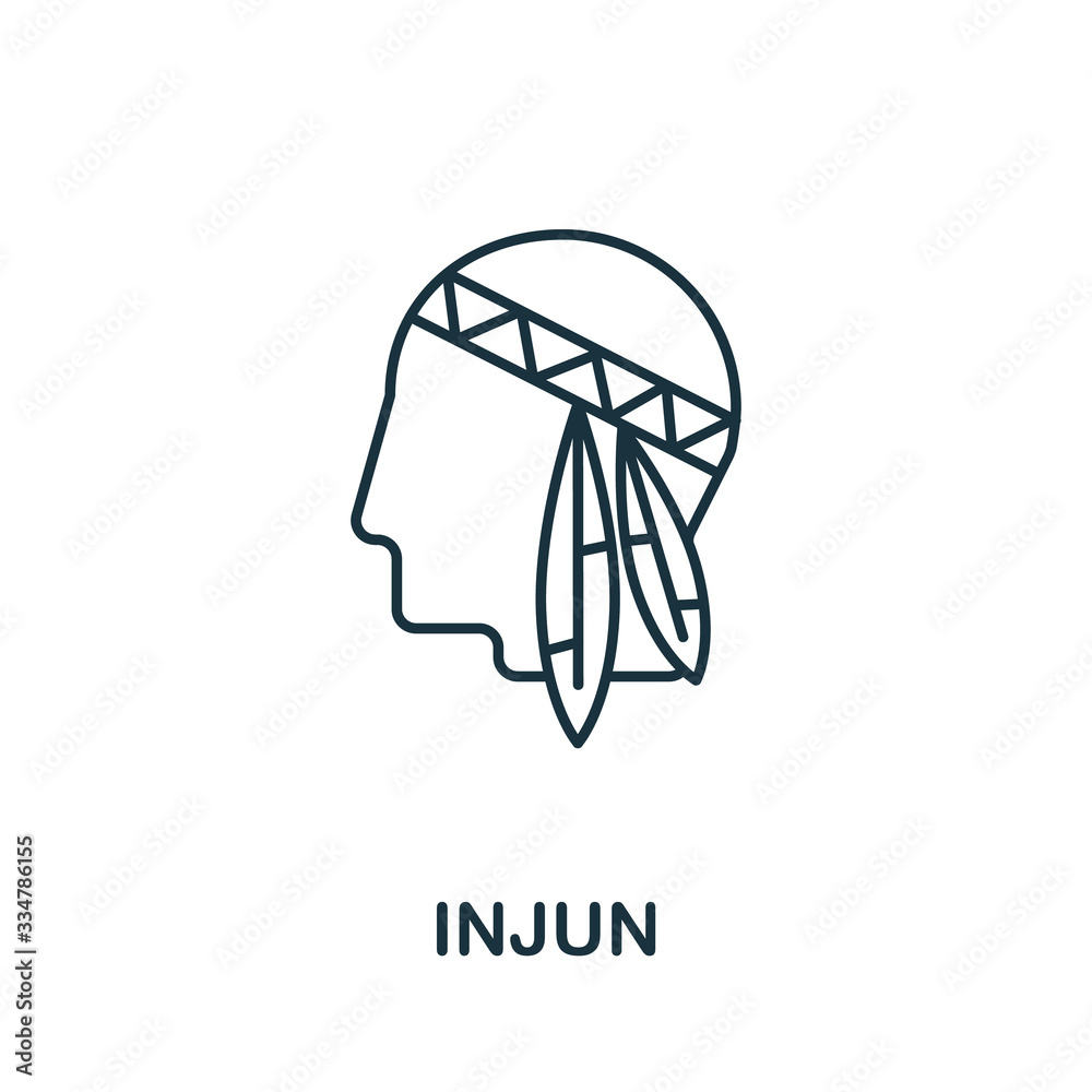 Indian icon from usa collection. Simple line Indian icon for templates, web design and infographics Indian icon from usa collection. Simple line Indian icon for templates, web design and infographics