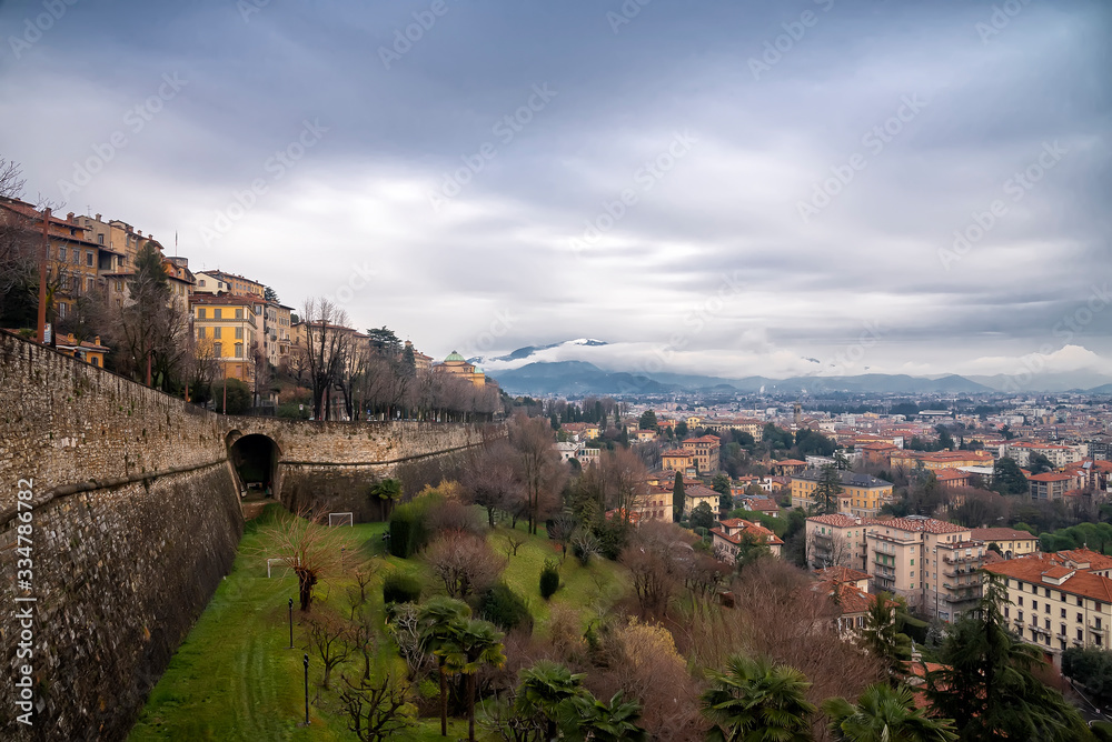 landmarks of Italy - beautiful medieval town Bergamo, Lombardy