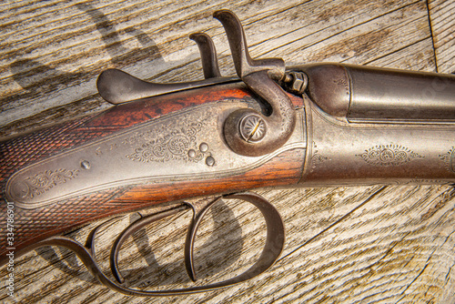 Antique Hammerlock Double Barrelled Shotgun